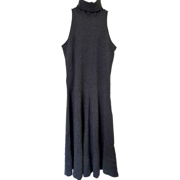 Ralph Lauren Collection Merino Wool Sleeveless Turtleneck Flare Dress Grey XS - Picture 1 of 13